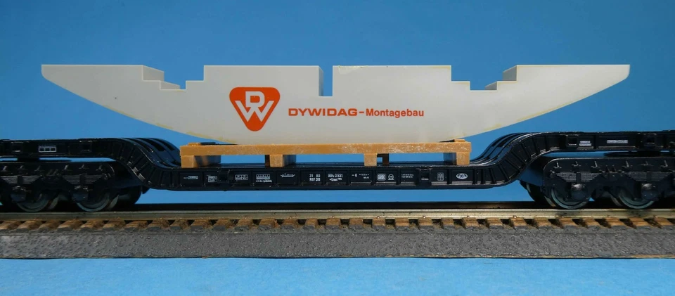 FLEISCHMANN 5298 HO CENTER DEPRESSED ARTICULATED METAL FLAT w BRIDGE PC-OB-1985 - Image 4 of 4