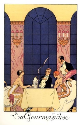 La Gourmandise Vintage Art Deco Poster by Georges Barbier - 1924 - 24x36   