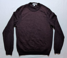 Calvin Klein Merino Wool Blend Sweater Men's L Burgundy Crewneck Preppy Casual
