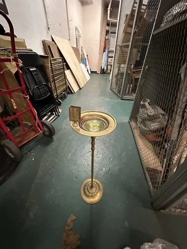 Antique Tiffany Style Ash Tray with Beautiful Colored Glass Ashtray Vintage