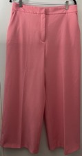Zara Woman Pink Cropped Wide Leg Pants Size L Barbiecore