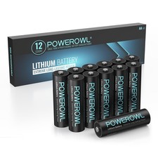 POWEROWL Lithium AA 1.5V High Capacity 12 Pack Non-Rechargeable