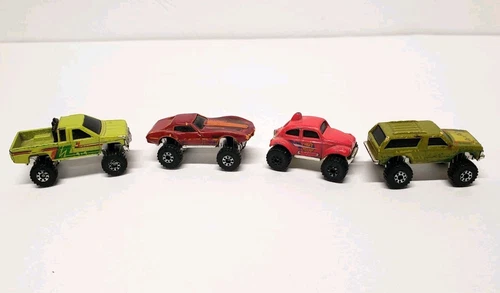 Vintage Micro Hot Wheels Mini 4x4 Monster Truck Lot (4) Diecast Blazer Corvette