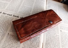 Genuine Leather Handmade Pen Holder Pen Box for Your Special Pens 8 x 18 cm