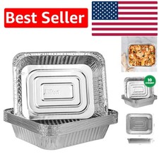 Half-Size Deep Disposable Aluminum Bakeware - Perfect for Quick Cleanup, 10 Pans