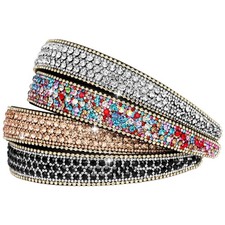 4 Pack Sparkly Rhinestone Headbands for Women  Shimmering Crystal Designs, Soft