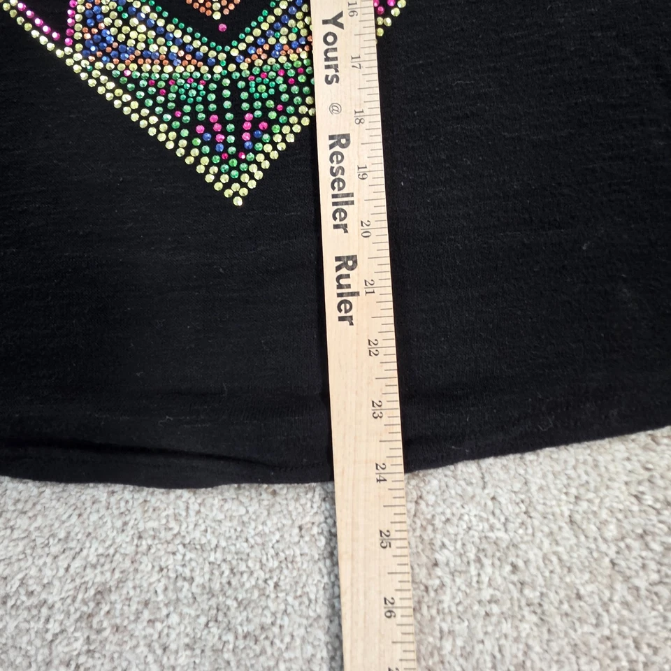 Бонго черный женщин Майка средний спортивная спина со стразами сердце Southwestern 1 X - Изображение 4 из 4