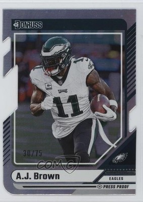 2024 Panini Donruss Silver Press Proof Die-Cut 30/75 AJ Brown #286 1q3d