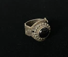 ATI Mecixo Sterling Silver Black Onyx Ring 12 Gram Aztec Vintage southwest swirl