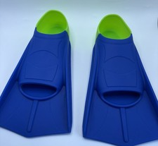 Youth Swim Fins Flippers EU 30  32 Blue Green w/ Mesh Carry Bag