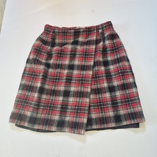Vtg Plaid Mini Skirt - Eddie Baurer Plaid Preppy School Girl Skirt Wool Sz 8