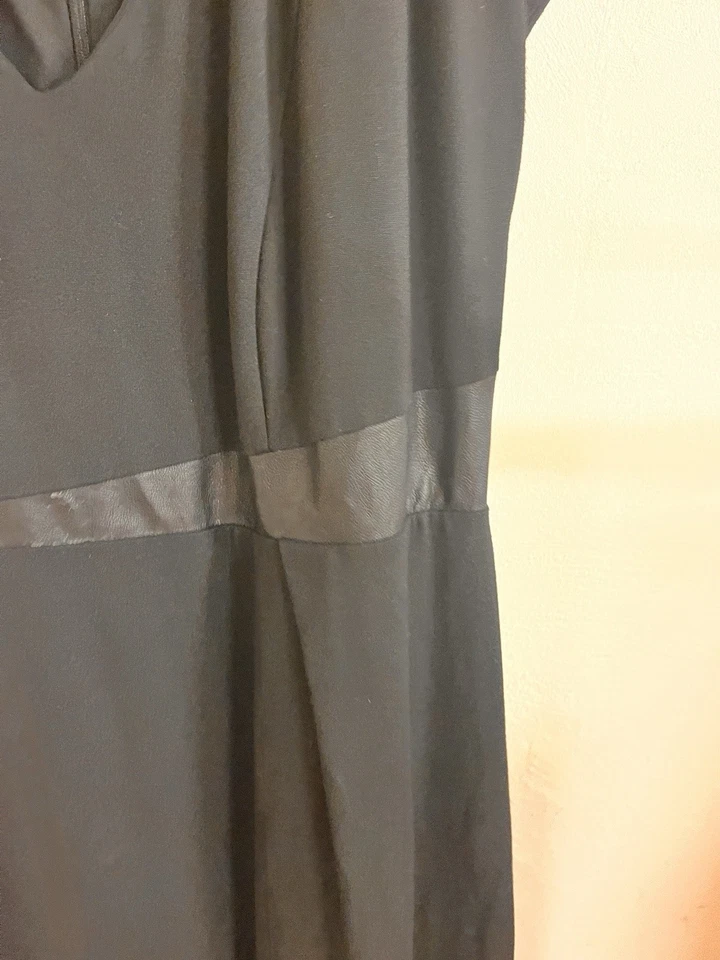 City Chic Dress  XL Black With Vegan Leather Accents And Slimming Stretch Work - image 4 of 4