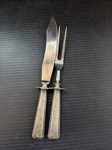 Sterling Silver Carving Set   Scrap Or Keep  + 1oz Troy Hollow Handle