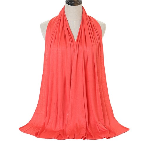 Fashion Cotton Jersey Muslim Scarf Hijabs Long Shawl Plain Soft Turban Headscarf - Picture 9 of 46