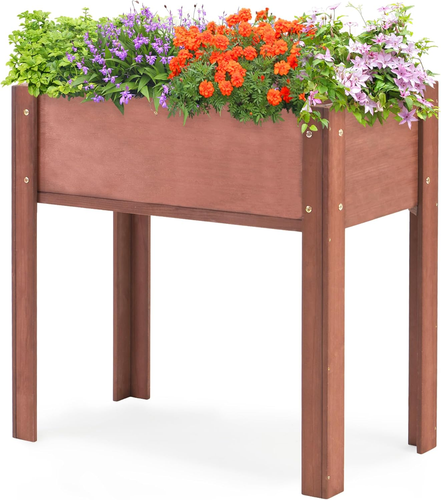 31x16x31 inch Raised Garden Bed with Legs, Elevated Wooden Planter Box for Ou...