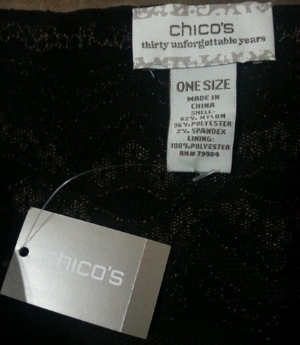 CHICO'S Women's Future Lace Infinity Scarf, Black/Gold Lace, One Size NEW 50%OFF - Picture 4 of 5