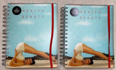 2 New Health Beauty Double-Wire Cover Notebook Journal 8.5  X 6.5  Paperchase