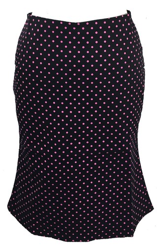 DEAD THREADS Black PINK ~PoLKa DoT~1950's SEXY Pin-Up Pencil Skirt UK 14-16 - Picture 8 of 8