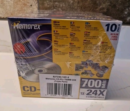 Memorex Triple Pack Of 10 CD-R 700MB Blank Compact Discs (New) - Jewel Case - Picture 5 of 5