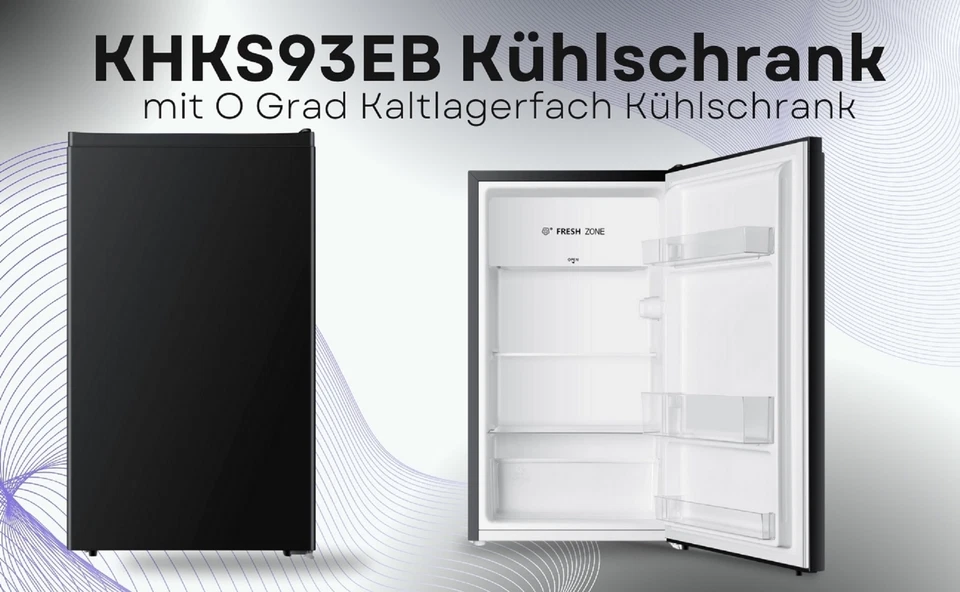 PKM Kühlschrank KHKS93EB - schwarz, 94L, Freistehend, mit Kaltlagerfach, 84 cm - Bild 3 von 4