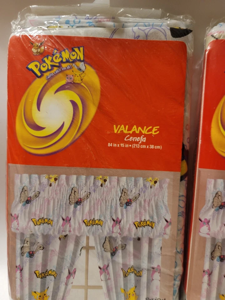 3 New In Package Vintage Nintendo Pokémon Curtain Valance 15 x 84 - Image 2 of 4