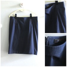 BCBG MAXAZRIA BITA COTTON SPAN PENCIL SKIRT NAVY BLUE Sz-M