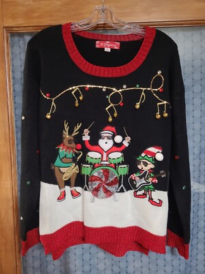33 Degrees Womens Santa UGLY Christmas Sweater Santa Size Small NWT