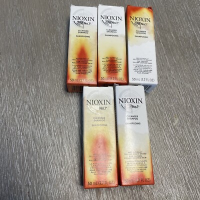 5 Bottles Nioxin System 1 Cleanser Shampoo, 1.7 fl oz Each