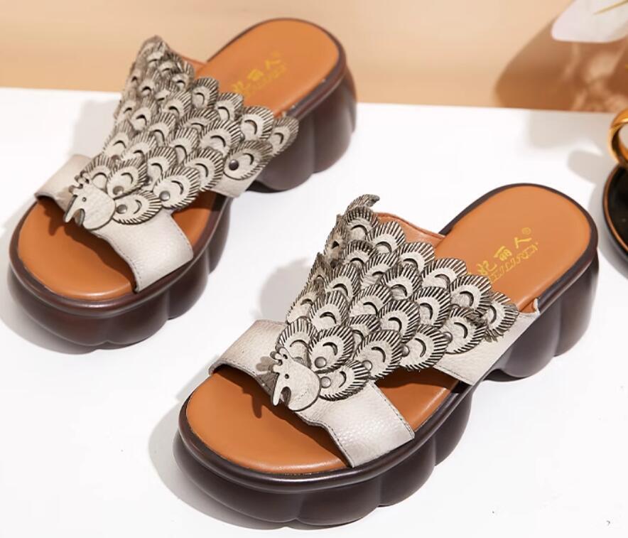 SAOLA Nuove scarpe slip comode da donna con suola spessa punta aperta punta aperta slingback