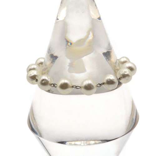 Pulsera de moda vintage de acrílico blanco imitación perlas 10 mm cuentas 7 pulgadas - Imagen 5 de 12