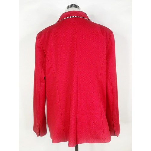 41 Hawthorn Blazer Women Extra Large Red Polka Dot Knit One Button Jacket Preppy - Picture 5 of 10