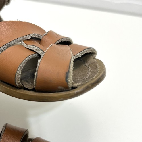 Tan Brown Salt Water Leather Sandals Baby Toddler Sz 5. Water Shoes. Saltwater. - Picture 7 of 8