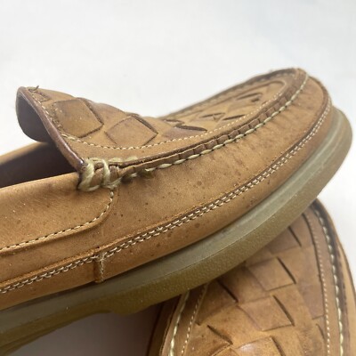 Boca Classics Woven Leather Slip-On Loafers For Men  Brown Casual Moccasins BOCA-BROWN-WOVEN__62451.  main image 4