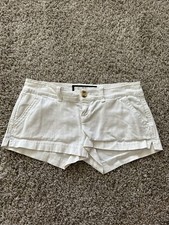 Abercrombie  Fitch Girls Khaki Shorts White Cotton Chino Size 14 Pockets
