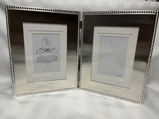 Things Remembered Silver Beaded Double Picture Frame 5x7 or 4x6 - New In Box!!!