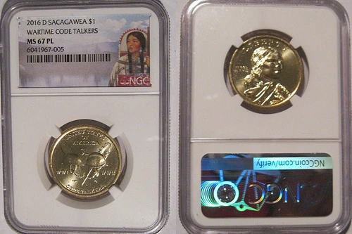2016 D Native Sacagawea Dollar $1 NGC MS 67 PL PROOFLIKE Wartime Code Talkers