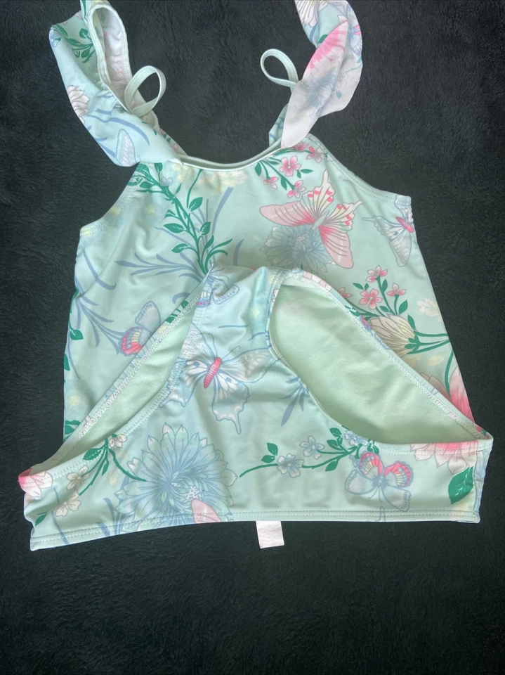 The Children's Place Girl's Floral Cold Shoulder Tankini Swimsuit Size 12 - Image 2 of 4