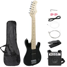 30" Kids Electric Guitar With Amp & Much More Guitar Combo Accessory Kit Black