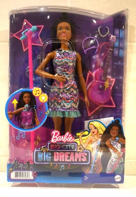 Barbie Big City Big Dreams singende Puppe mit Sounds + Mikrofon. Stand By Mattel