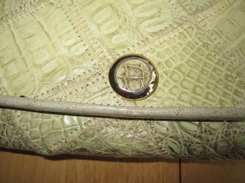 Exclusive elegante Vintage Damenhandtasche 60er/70er Jahre Leder Kroko - Bild 2 von 7