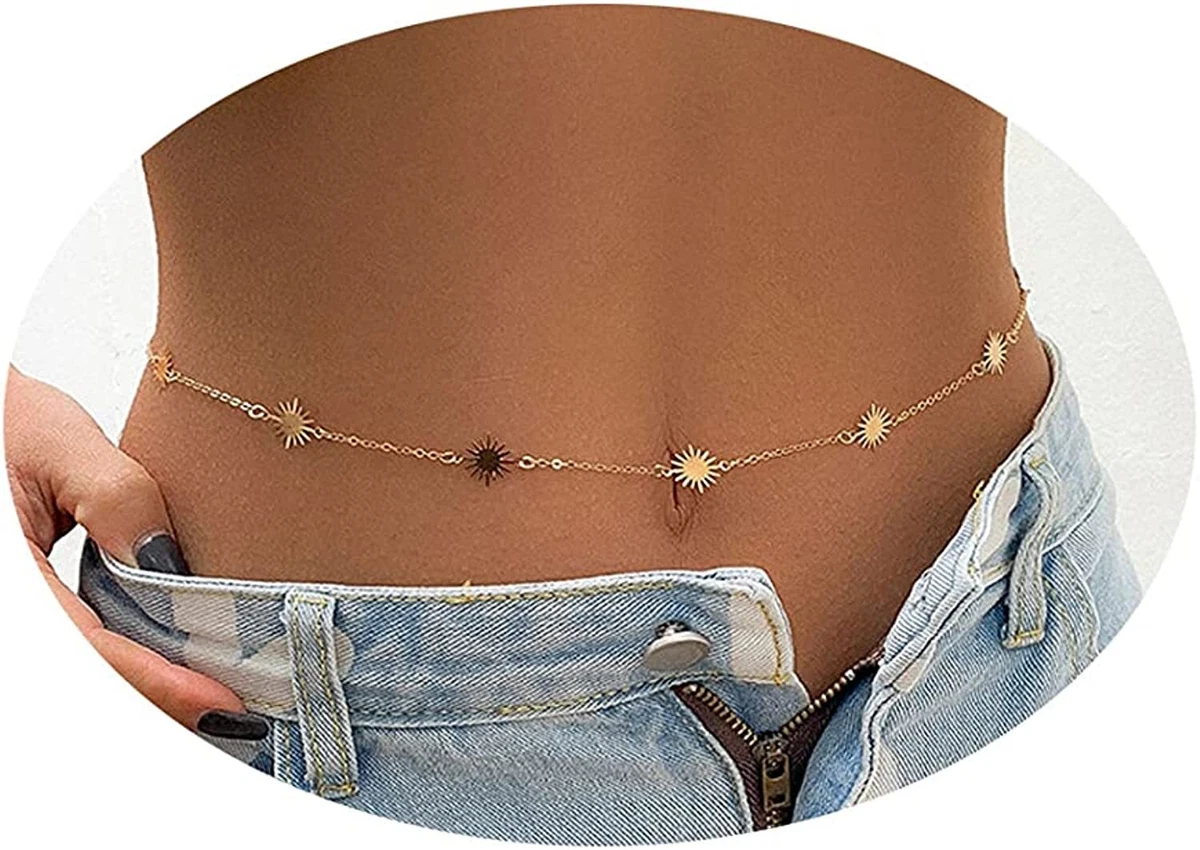 Simple Belly Chain for Women and Girls Gold Silver Star Waist Chain Beach  Bikini