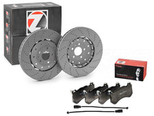 FOR AUDI RS6 C7 FRONT DRILLED PERFORMANCE BRAKE DISCS BREMBO PADS SENSORS 390mm