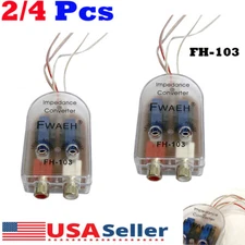 2/4Pcs Level Car Speaker High to Low Impedance Converter 2 Channel RCA Line Out