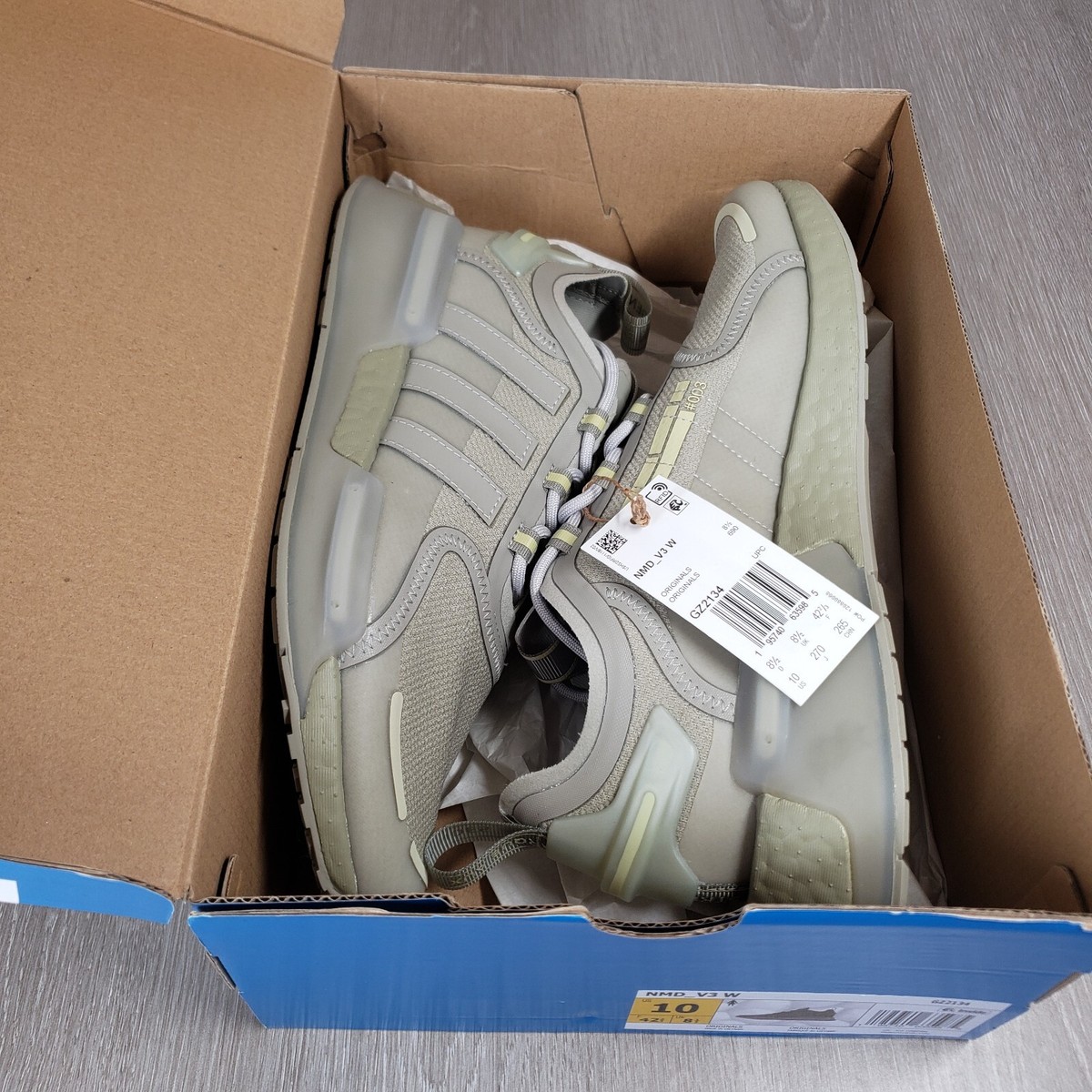 NМD様 Size 10 - adidas NMD_R1 V3 White Gold Plaid for sale online
