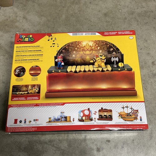 Nintendo Super Mario Bros Deluxe Bowser Battle Action Figure Playset New - Picture 2 of 5