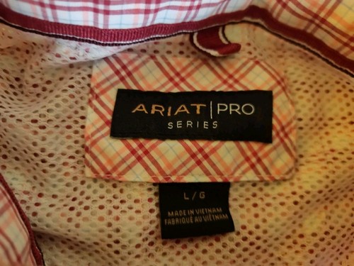 Ariat Pro Series Jericho Plaid Shirt Short Sleeve Button Up Mens Workwear EUC L - Picture 7 of 15