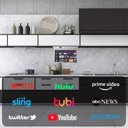 Sylvox 15.6 inch Under Cabinet TV 1080P Kitchen TV Built-in App Smart RV TV - Picture 8 of 9
