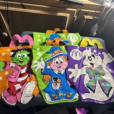 Vintage McDonalds Halloween Trick or Treat Bags Monster Vinyl Lot Of 4 1990