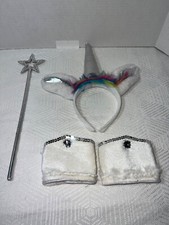 Unicorn Cosplay Costume Halloween Play Dress Up 4 Piece Accessory Set Sz. OS