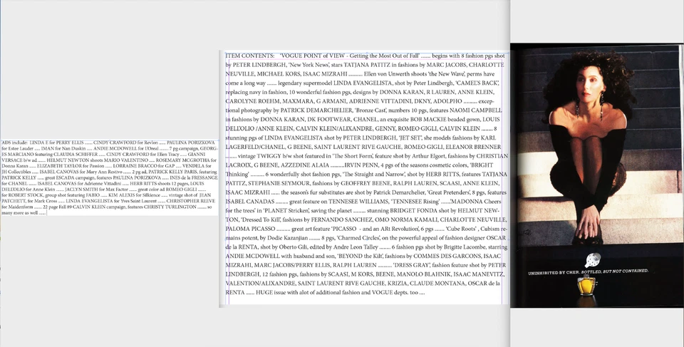 VOGUE-SEPTEMBER 1989-1ST AFRICAN/AMER SEPT Cover-NAOMI-LINDA-CHRISTY-TATJANA - Image 3 of 4